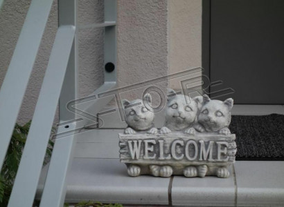 Schild Welcome Katzen Katze Willkommens Schilder Garten Figur